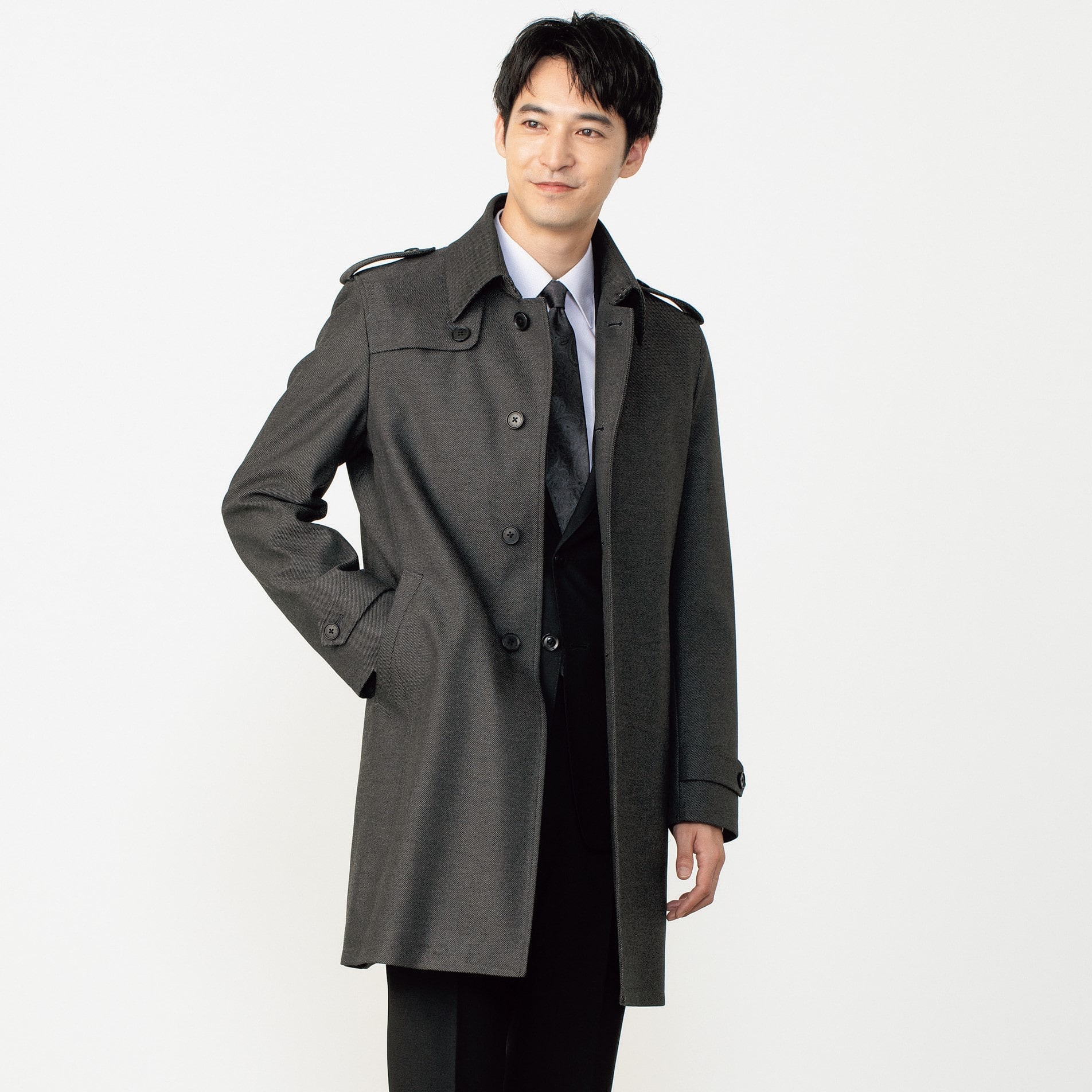 ストレッチトレンチコート グレー MAJI【AOKI公式通販】