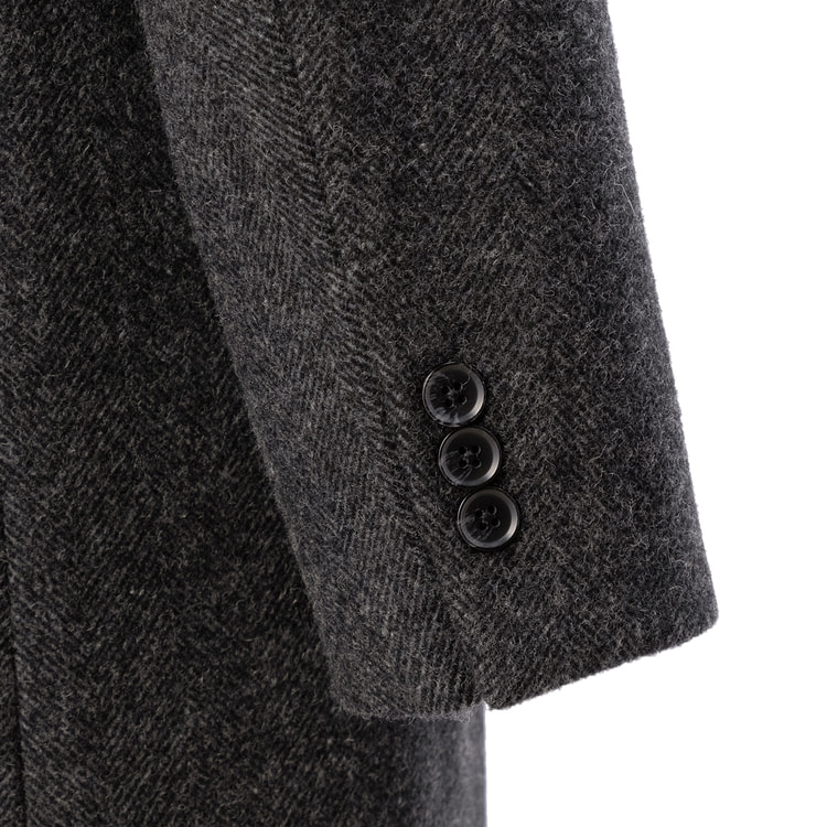 日本製素材 カシミヤ混チェスターコート ヘリンボーン柄 LES MUES