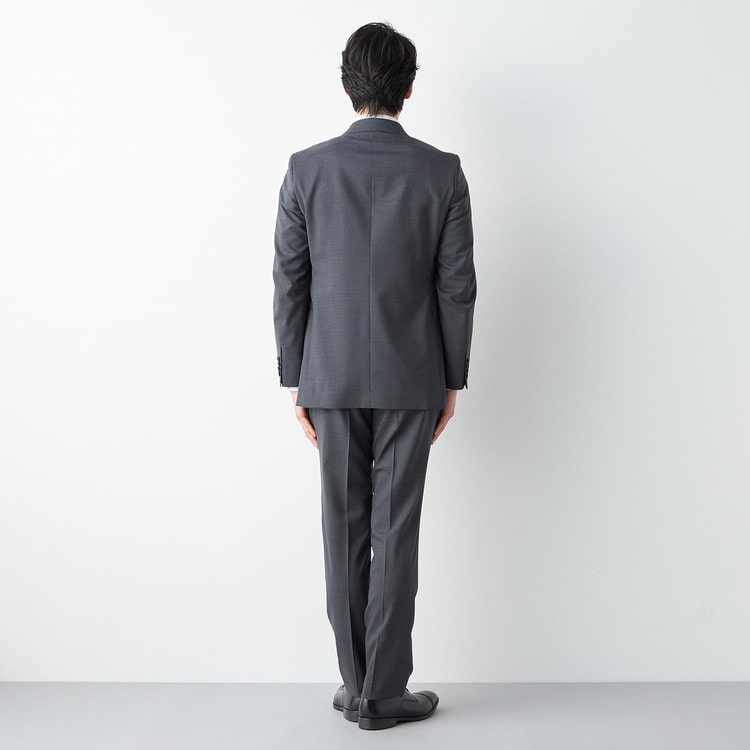 アウトレット】リサイクル素材使用 ストレッチダブルスーツ グレー LES