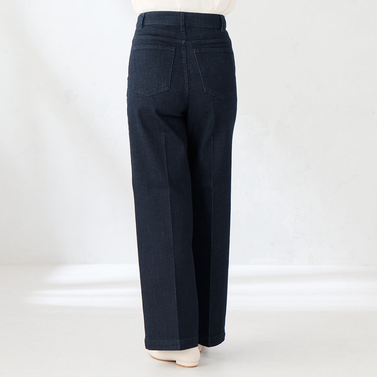 ≪Oggi12月号掲載≫ ワイドストレートデニム 紺【AOKI公式通販】