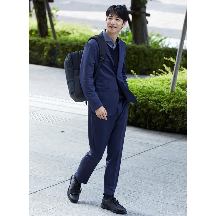 パジャマスーツ】裾上げ済 紺無地ジャージーパンツ セットアップ着用可