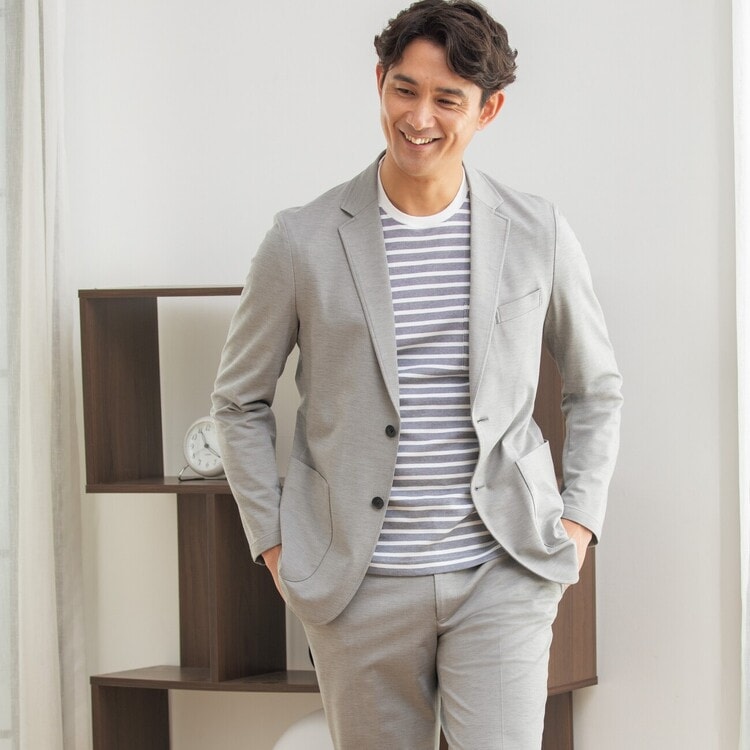 パジャマスーツ】冷感ジャージージャケット グレー セットアップ着用可