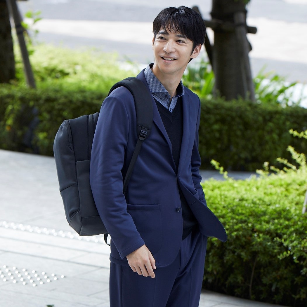 パジャマスーツ】紺無地ジャージージャケット セットアップ着用可