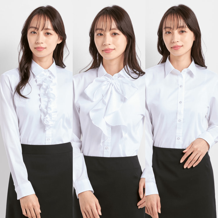 ≪sweet2月号掲載≫ フリル＆リボン3Wayシャツ 白【AOKI公式通販】