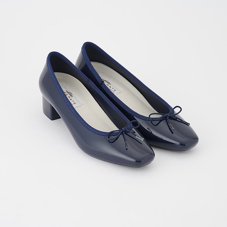 レイン対応】防水 3.5cmヒール リボンバレエシューズ MONA TEMP