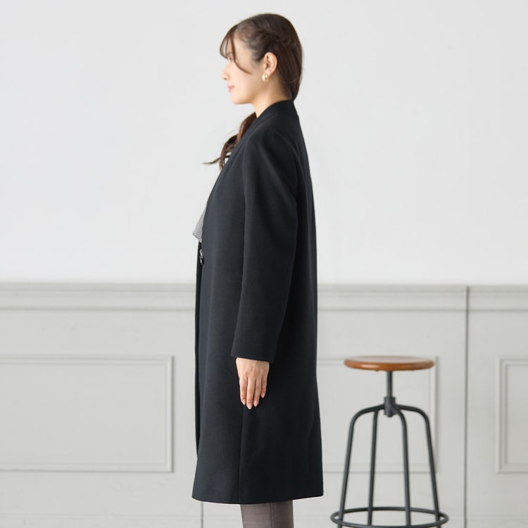 スタンドノーカラーコート 黒【AOKI公式通販】