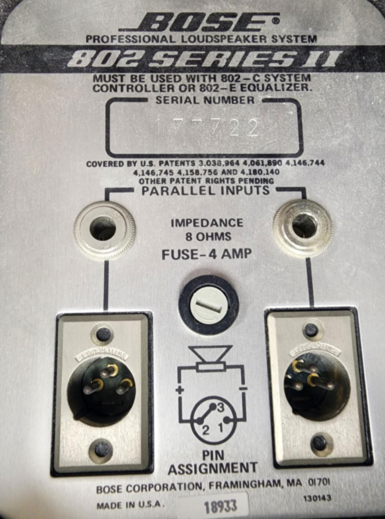 Bose 802 Series II PA Speakers (4x) + 802-E Active EQ – Excellent