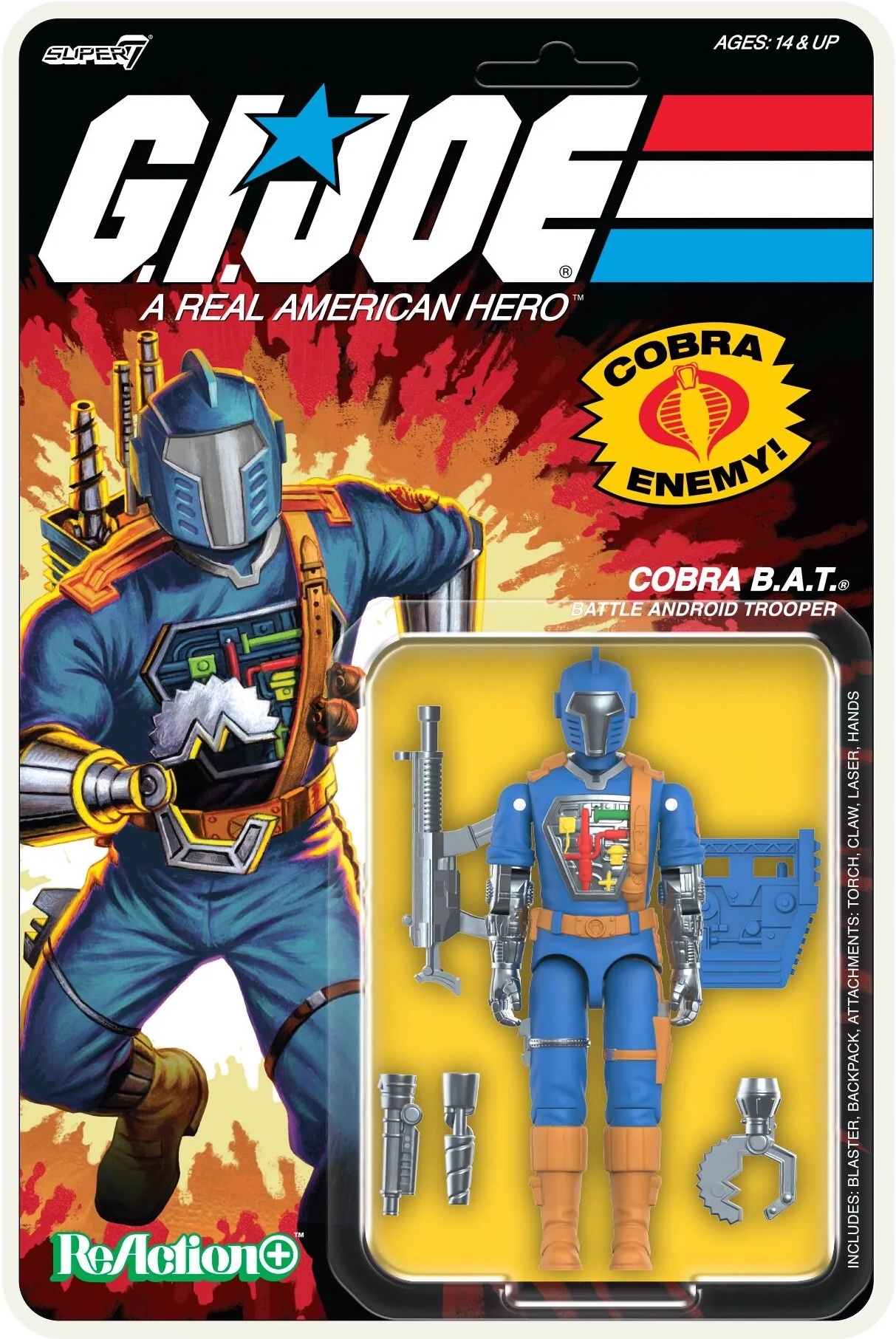 G.I. Joe Super7 ReAction Cobra B.A.T. (Comic Blue)
