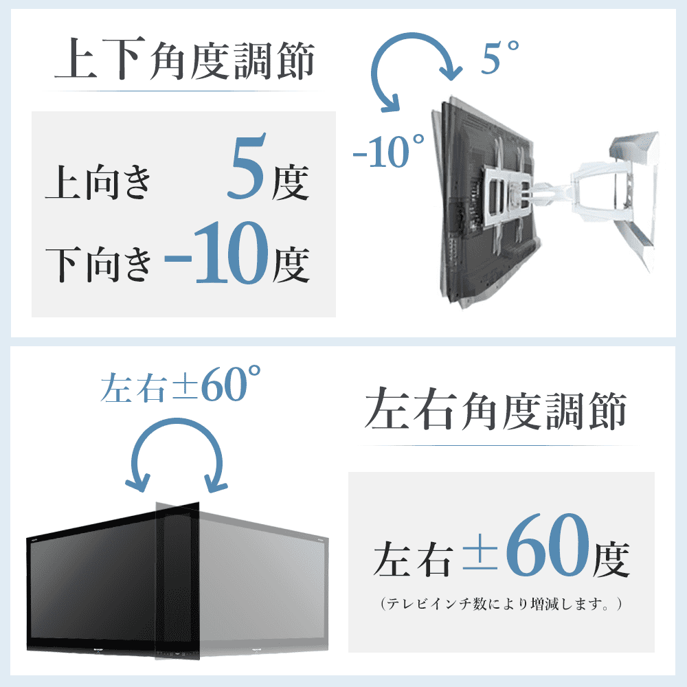 壁掛け金具 上下左右角度調節ロングアーム PRM-LT17M｜エースオブパーツ
