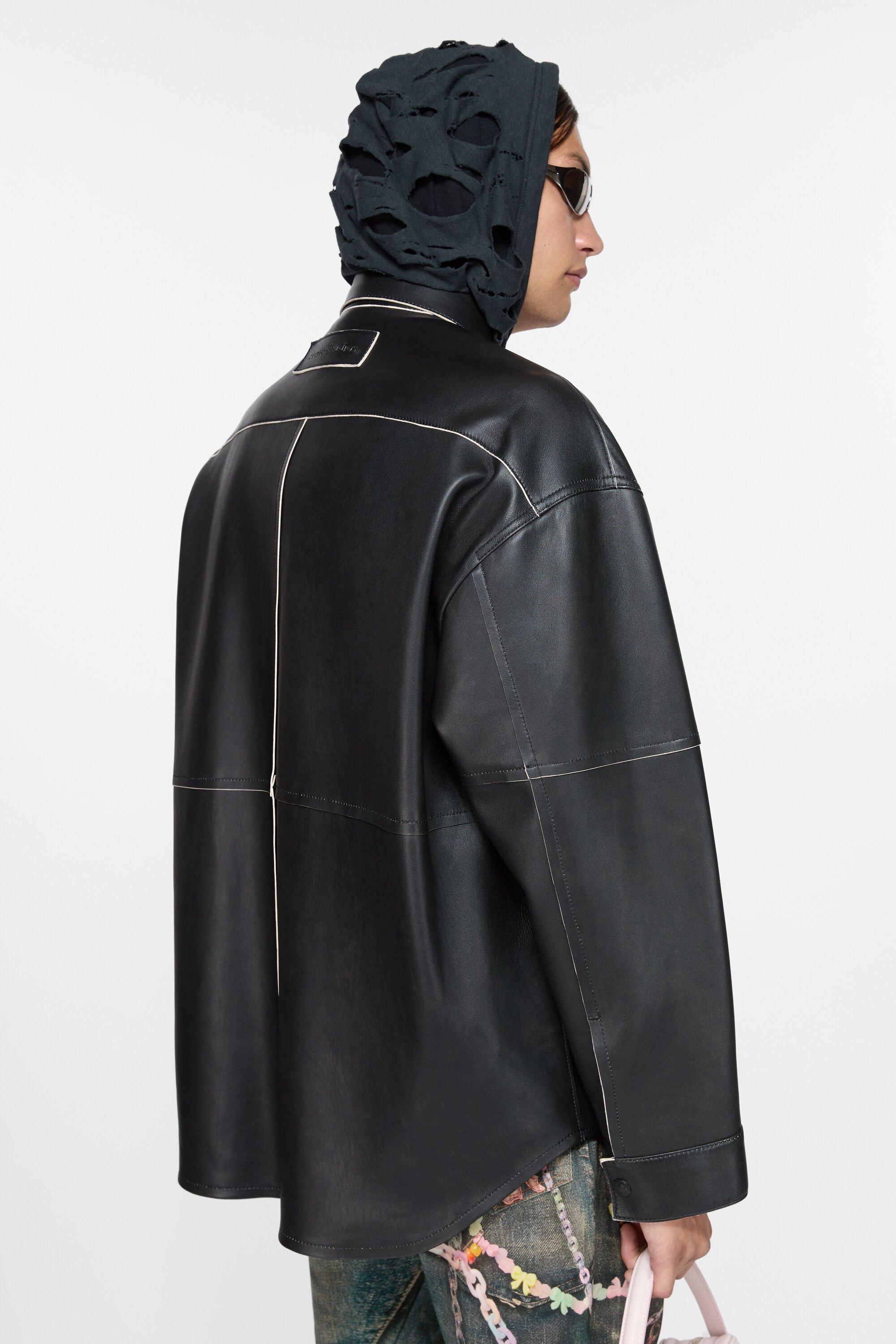 Acne Studios - レザーシャツジャケット - ブラック