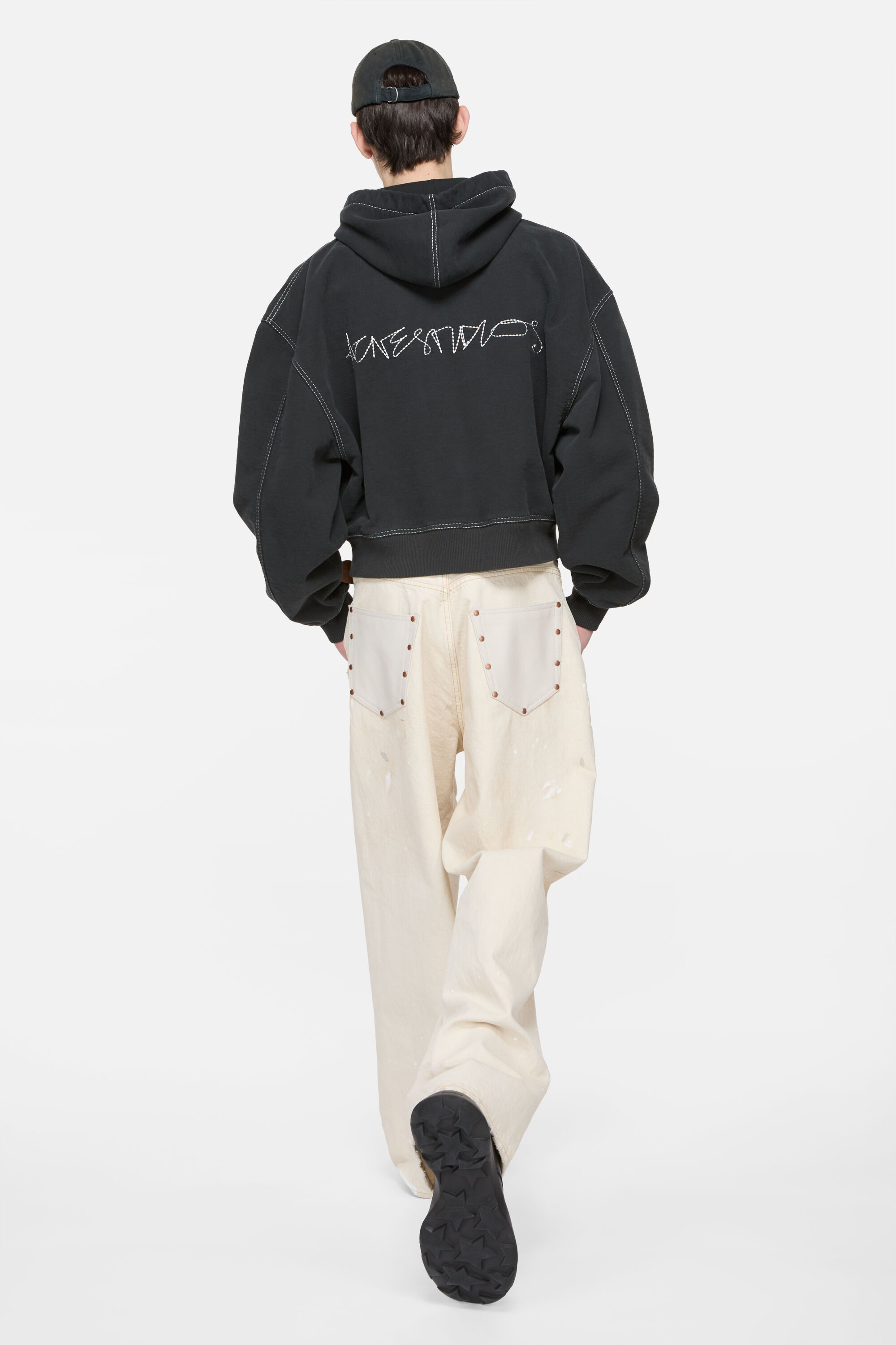 Acne Studios - Hooded zip-up sweater - Faded black