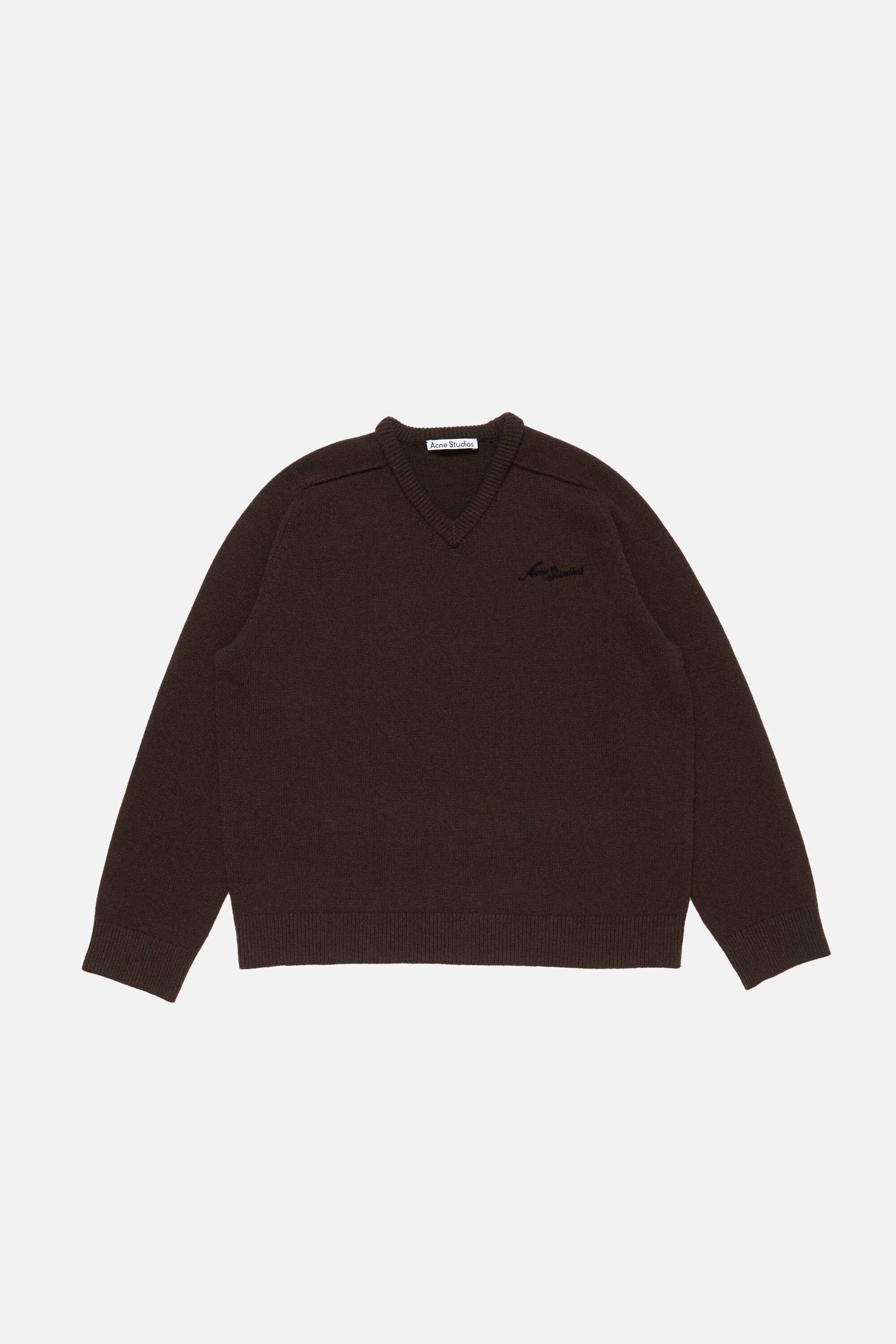 Acne Studios - Wool v-neck sweater - Dark brown