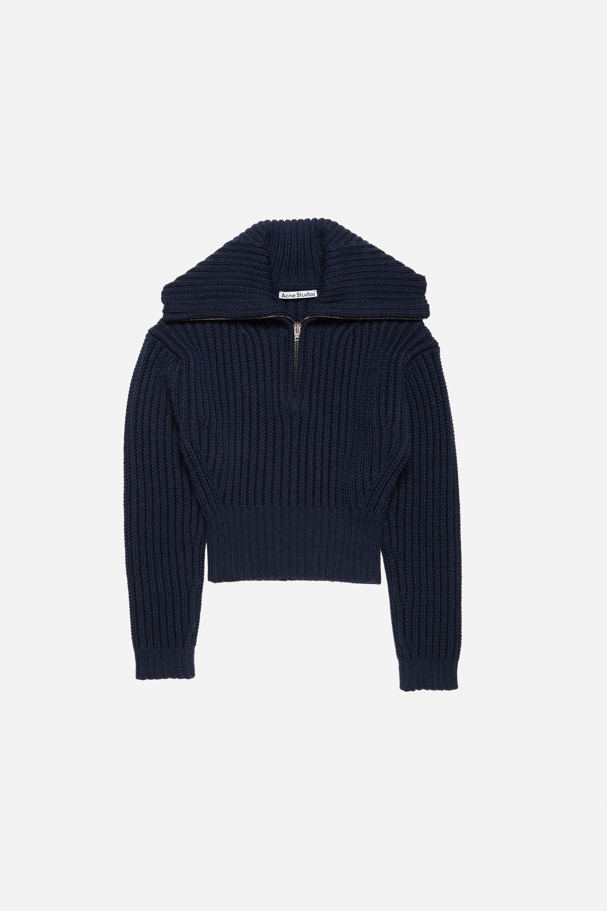 Acne Studios - Wool half-zip knit - Navy