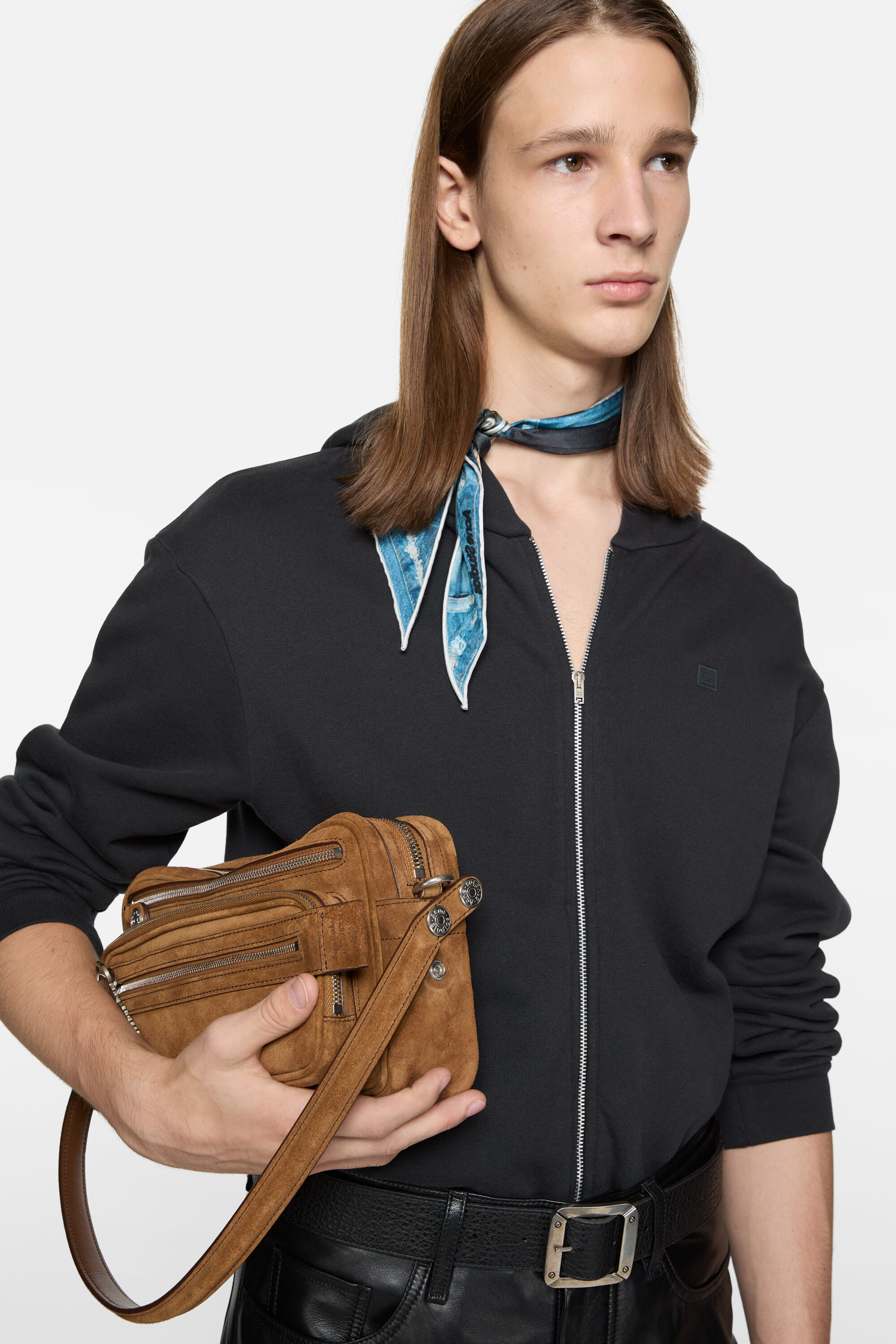 Acne Studios - Faceロゴジップアップフーディ - ブラック