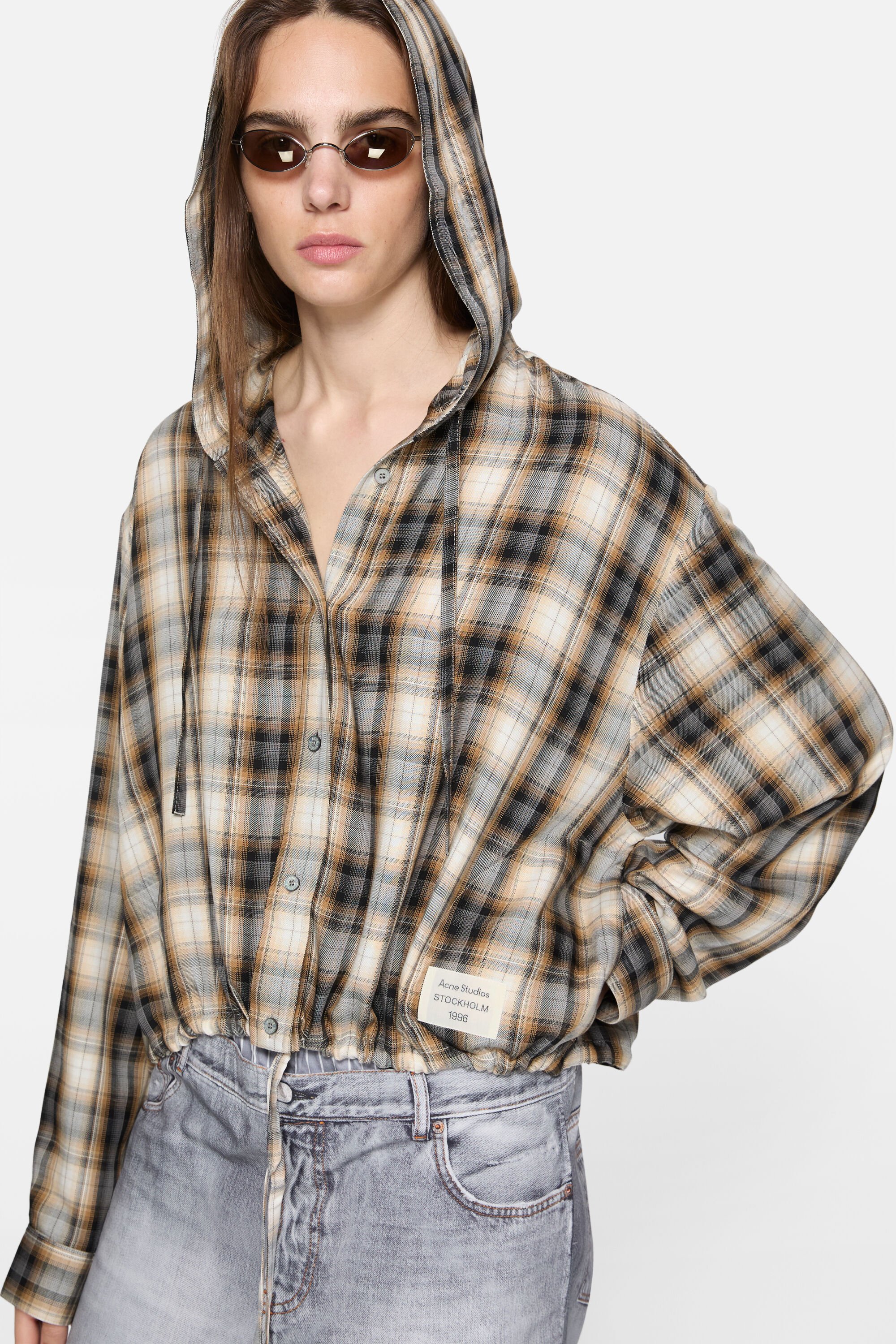 Acne Studios - フード付きオーバーシャツ - ベージュ/ブラック