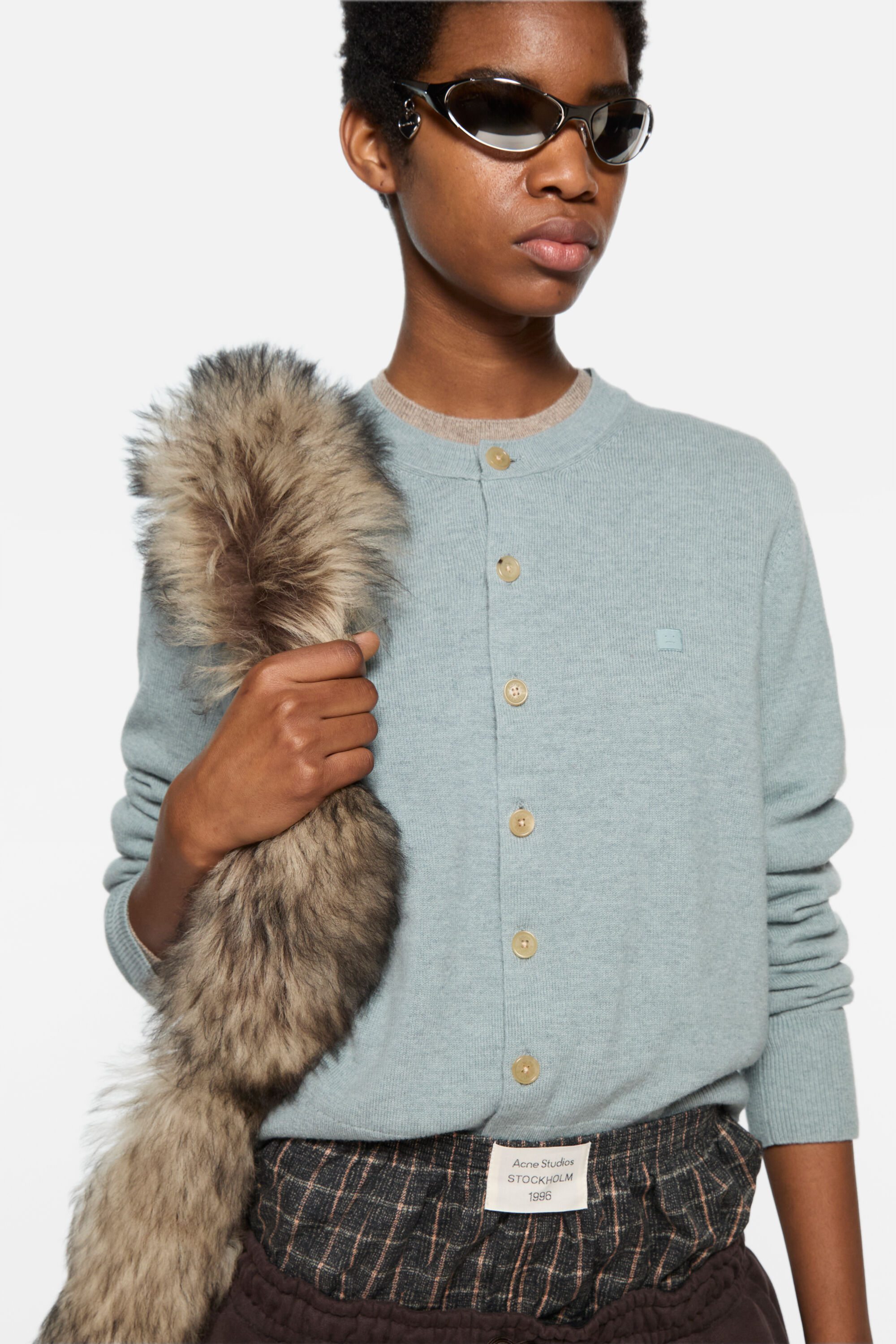 Acne Studios - Fitted cardigan - yak wool - Dusty blue