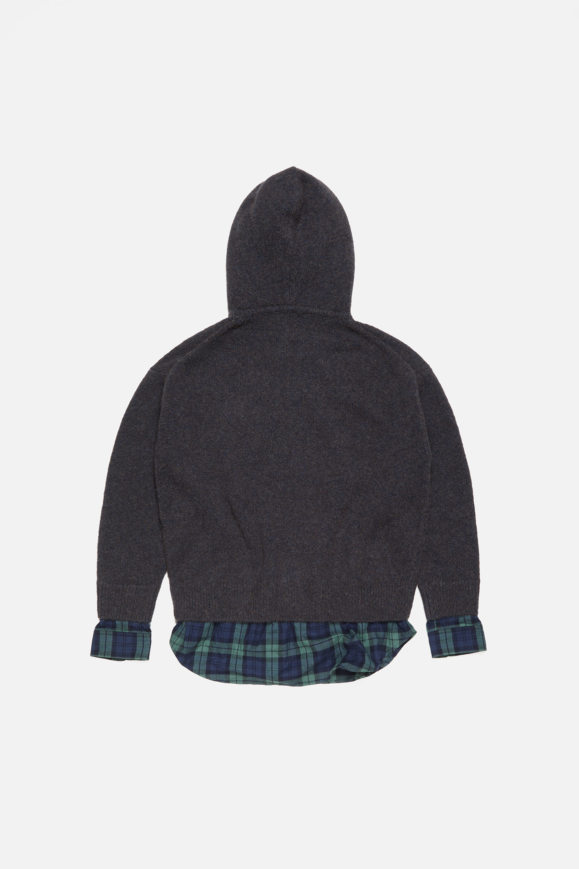 Acne Studios - Layered wool hoodie - Graphite grey