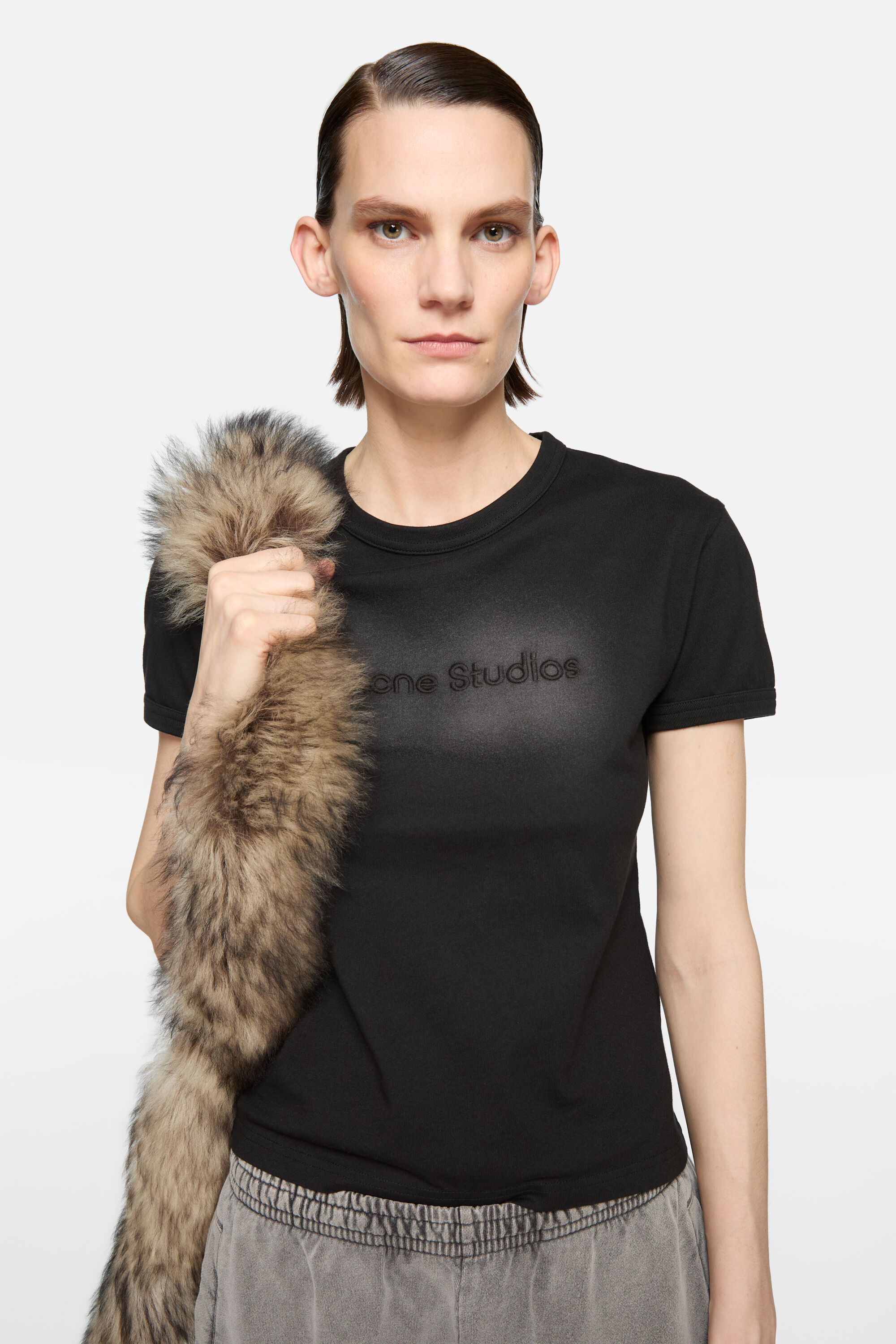 Acne Studios - ロゴTシャツ - フィットデザイン - フェイデッドブラック