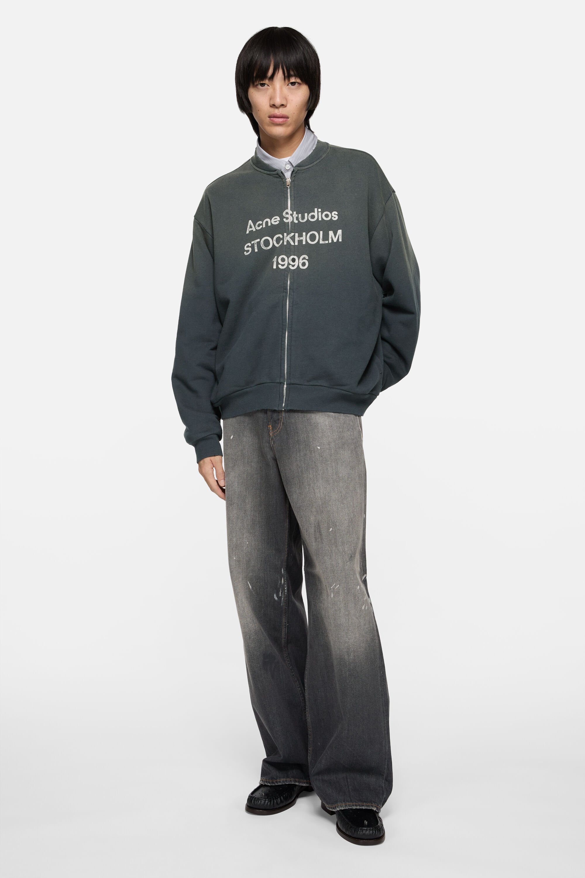 Acne Studios - Washed zip-up cardigan - Black