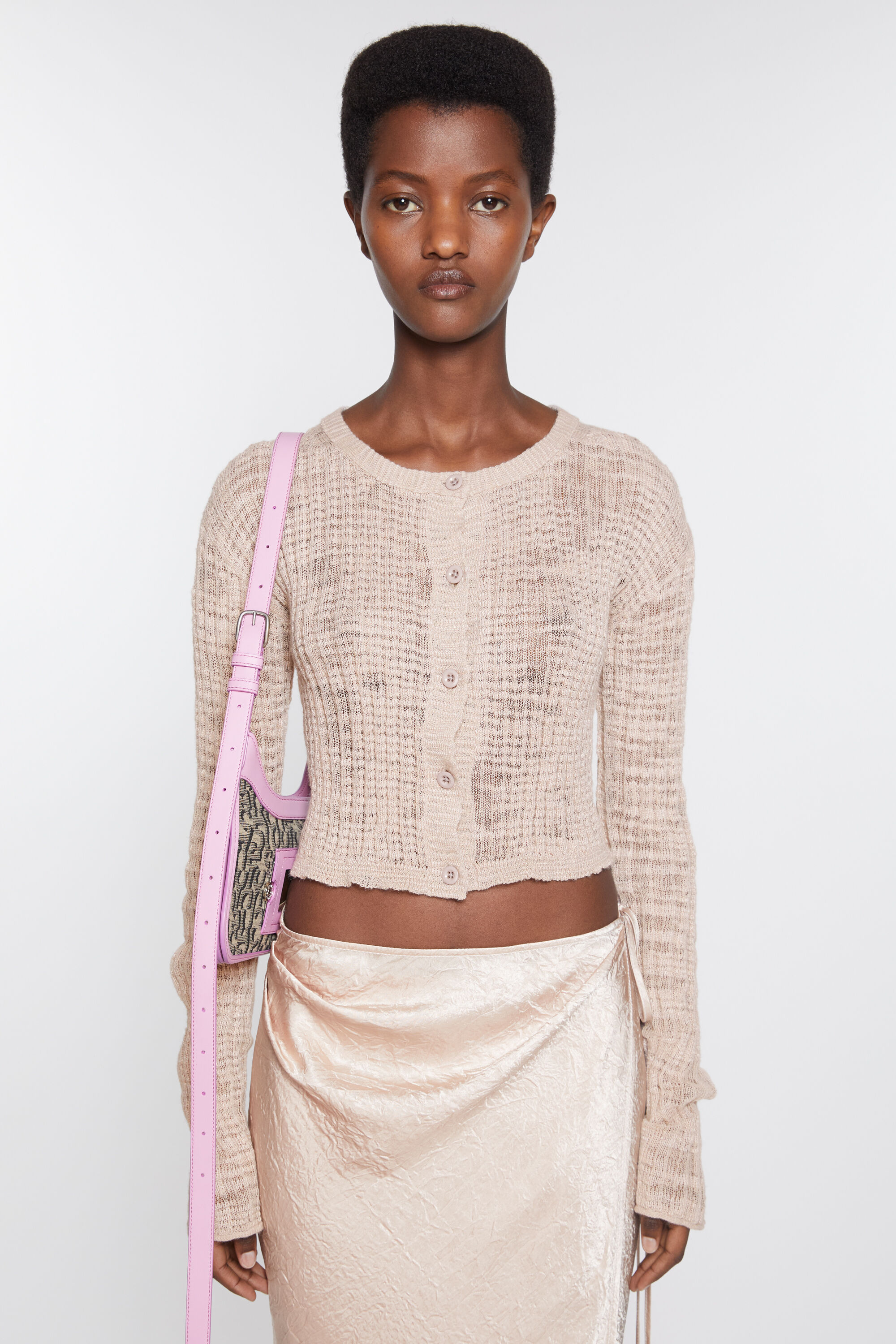 Acne Studios - Wide rib cardigan - Dusty pink