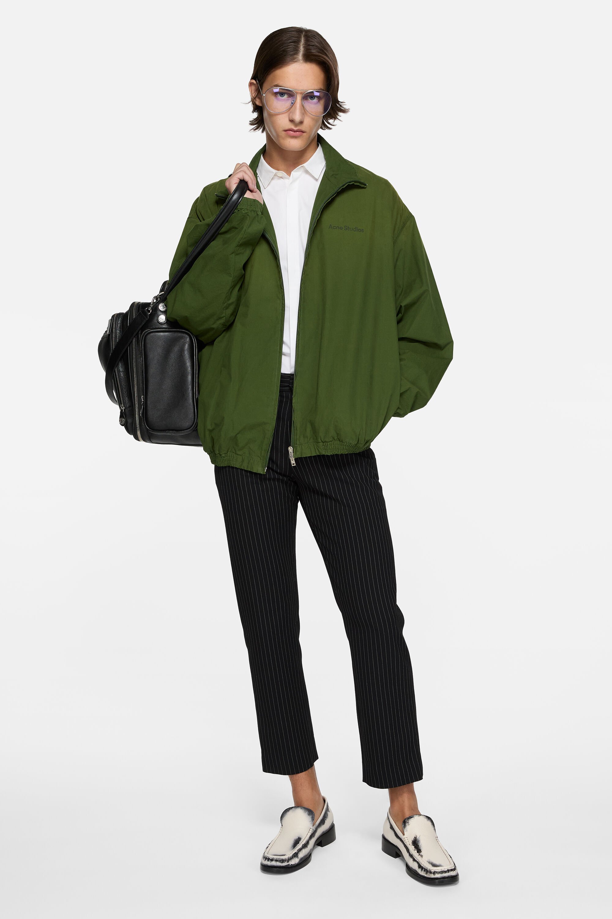 Acne Studios - Washed logo jacket - Forest green