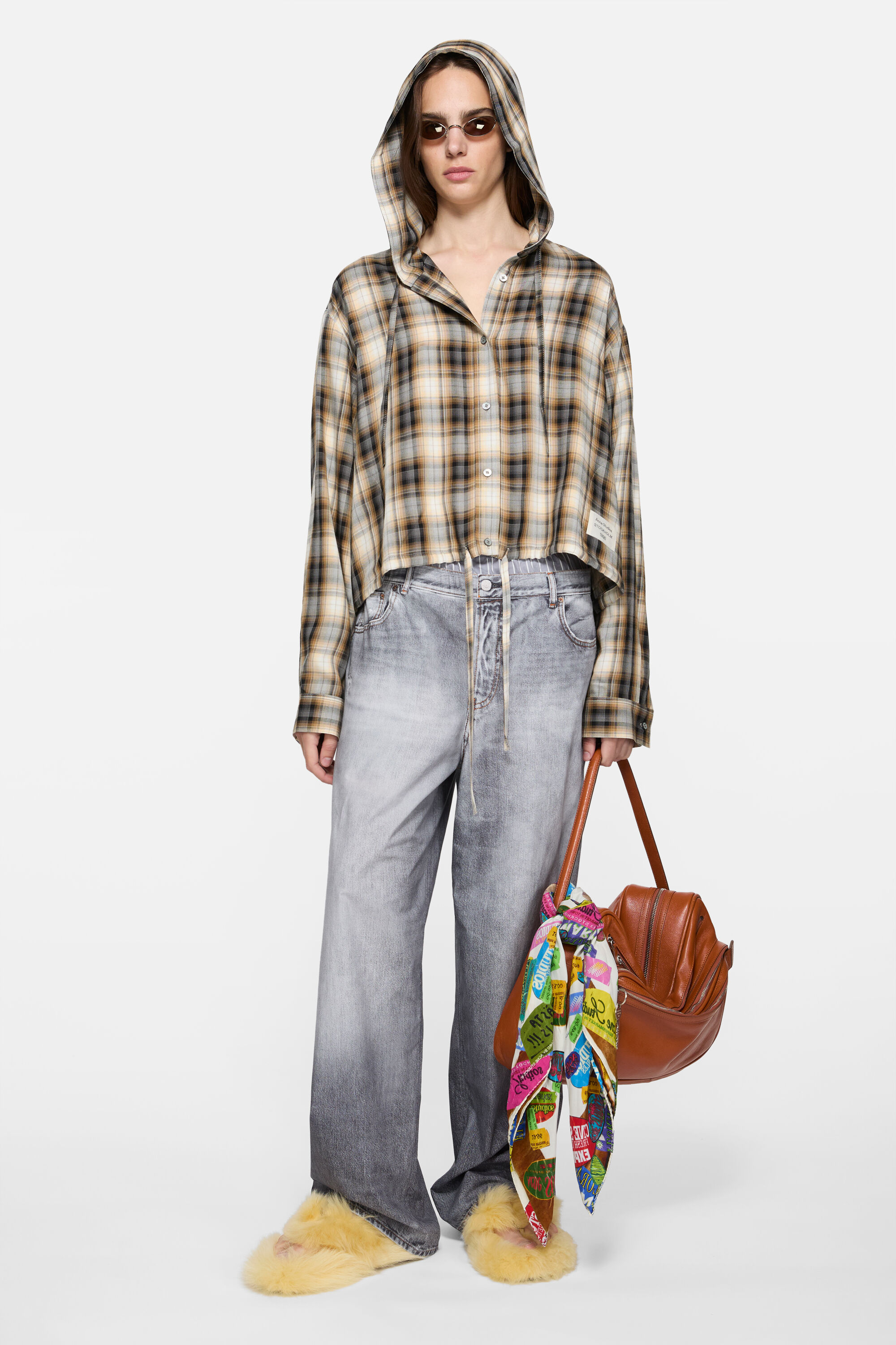 Acne Studios - フード付きオーバーシャツ - ベージュ/ブラック