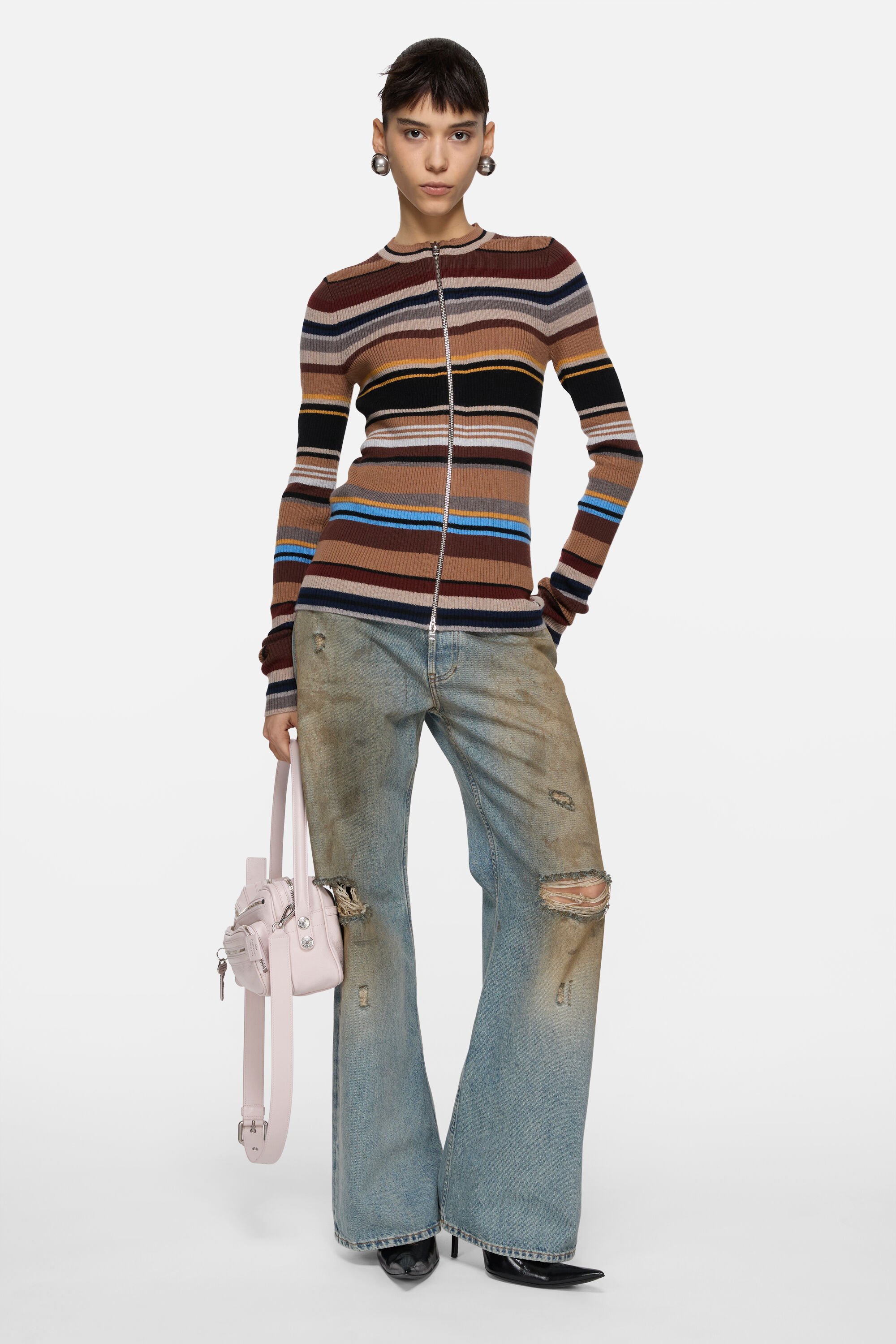 Acne Studios - Striped wool cardigan - Multi brown