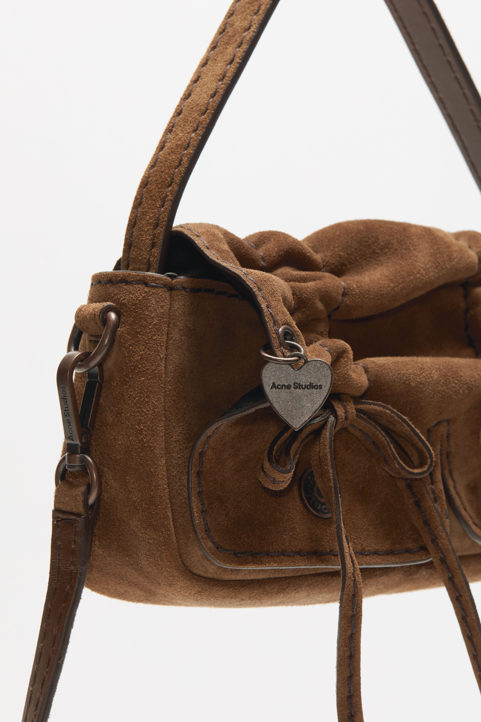 Acne Studios - Multipocket suede micro bag - Cognac brown