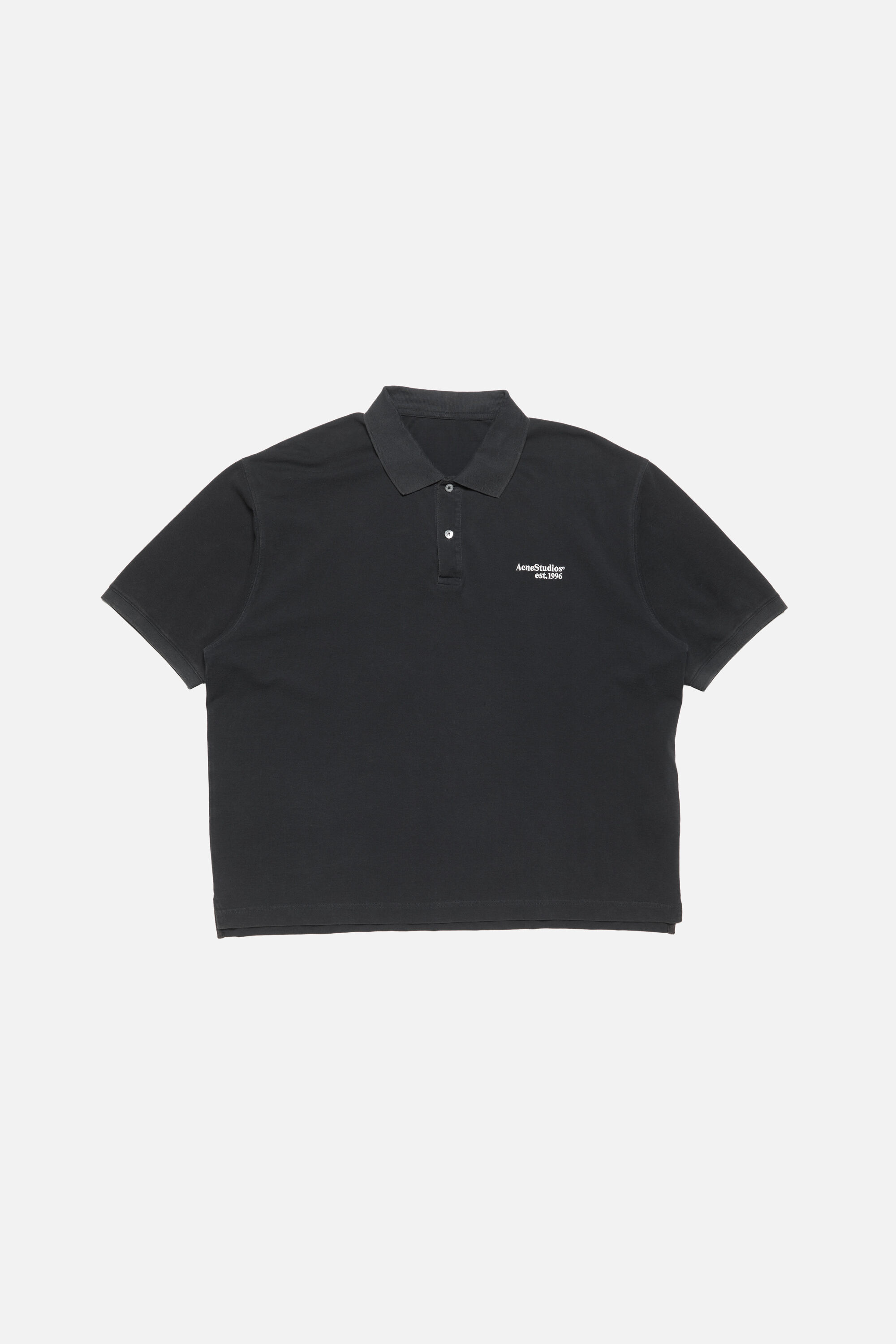 Acne Studios - ウォッシュドロゴポロシャツ - ブラック