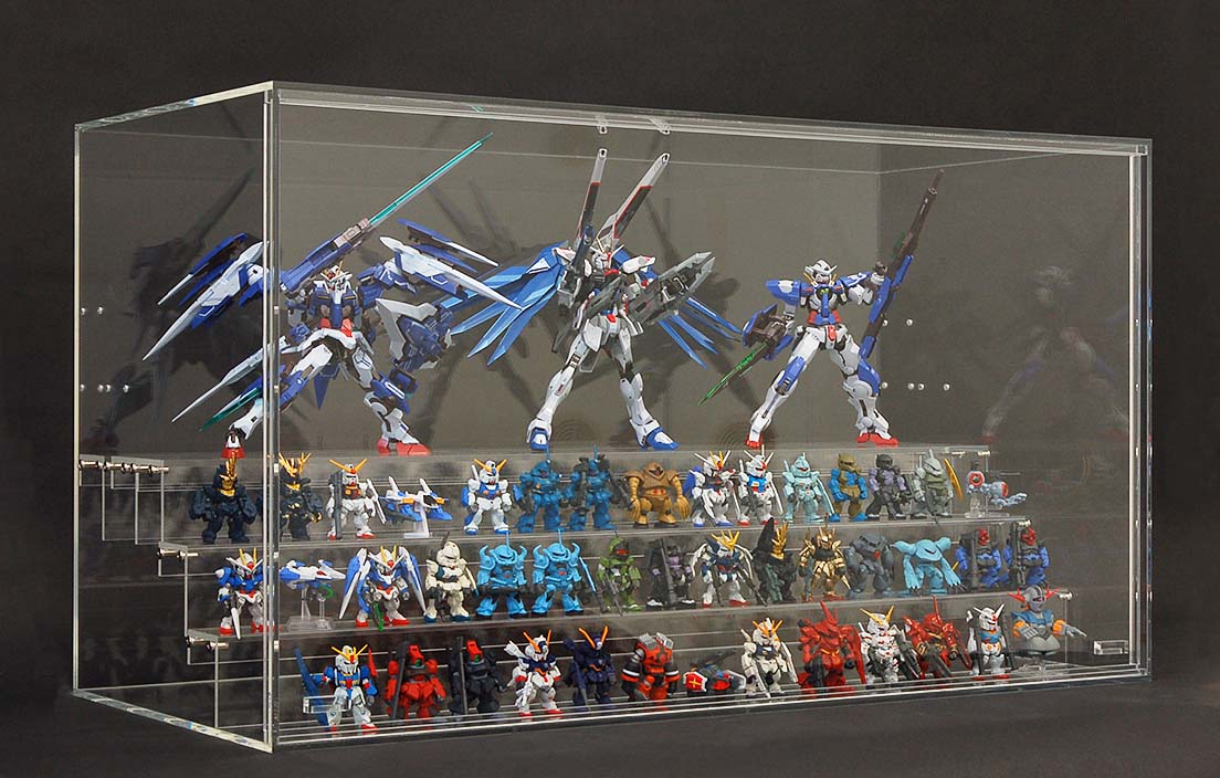 けんどん式アクリルケース ひな壇付き セミオーダー | アクリ屋ドットコム