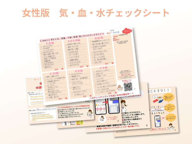 アクシスアン 気・血・水チェックシート | 書籍 | 漢方サロン