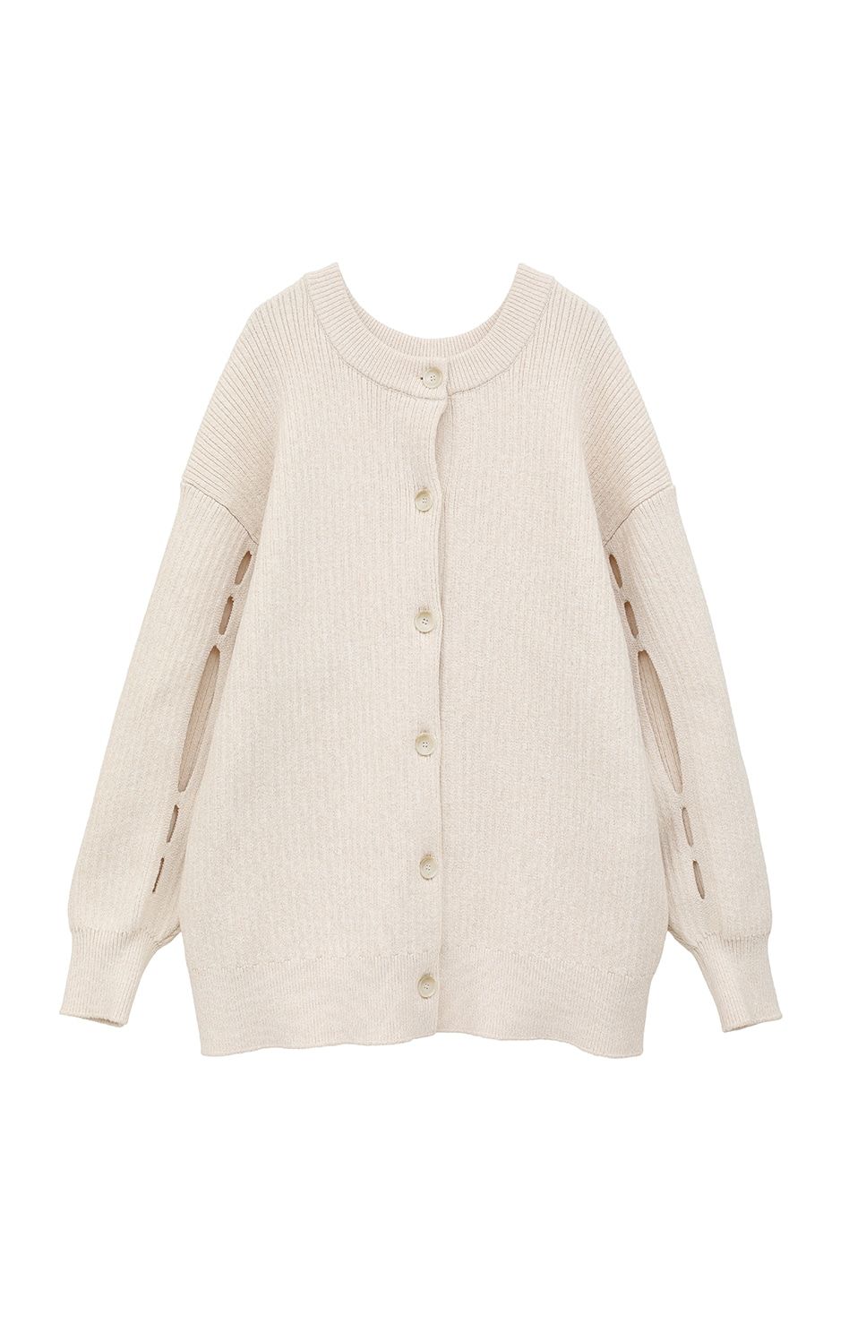 CLANE - ダブルフェイス ニットカーディガン - FACE COLOR MIX HOLE