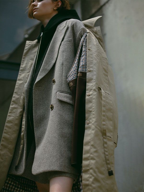 ETRE TOKYO - ピークドラペルウールジャケット - GREY | ADDICT WEB SHOP