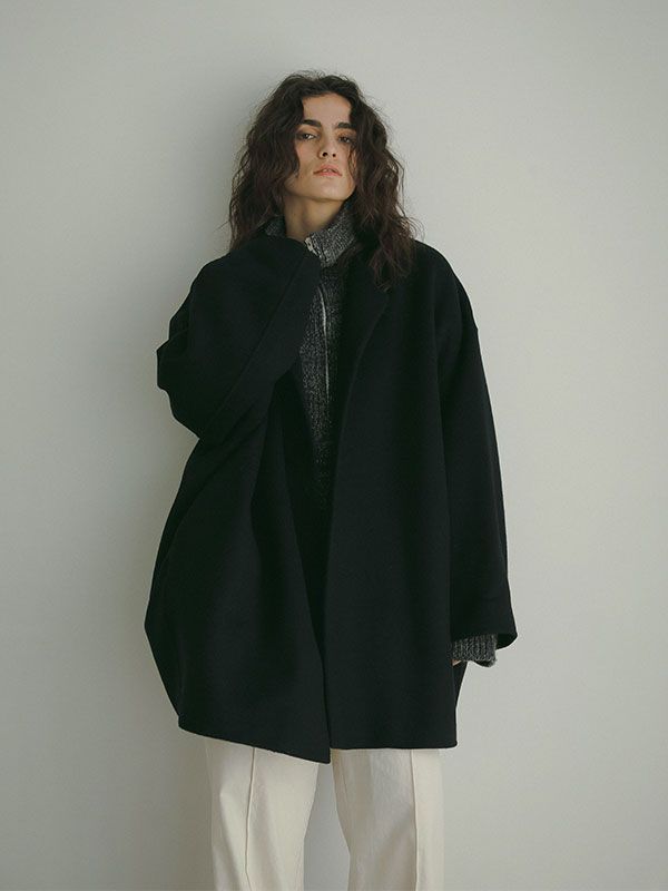 ETRE TOKYO - ウールリバーコクーンコート - BLACK | ADDICT WEB SHOP
