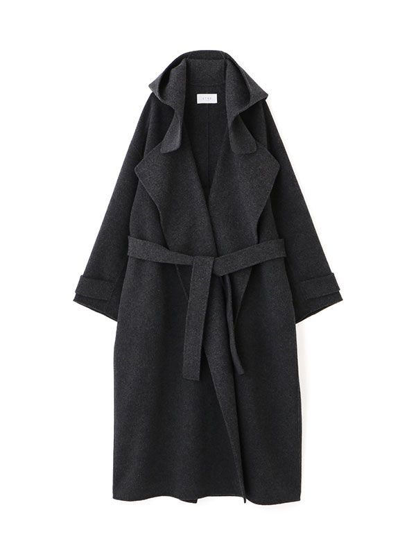 ETRE TOKYO - ウールフーディーリバーコート - CHARCOAL | ADDICT WEB SHOP