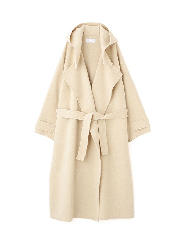 ETRE TOKYO - ウールフーディーリバーコート - BEIGE | ADDICT WEB SHOP