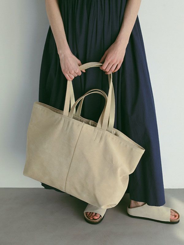 ETRE TOKYO - スウェードビッグトートバッグ - LIGHT BEIGE | ADDICT