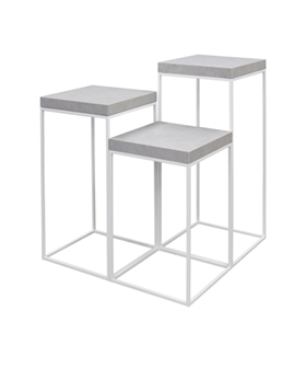 ストーン ポイントシェルフ ホワイト｜テーブル・展示台 レンタルなら