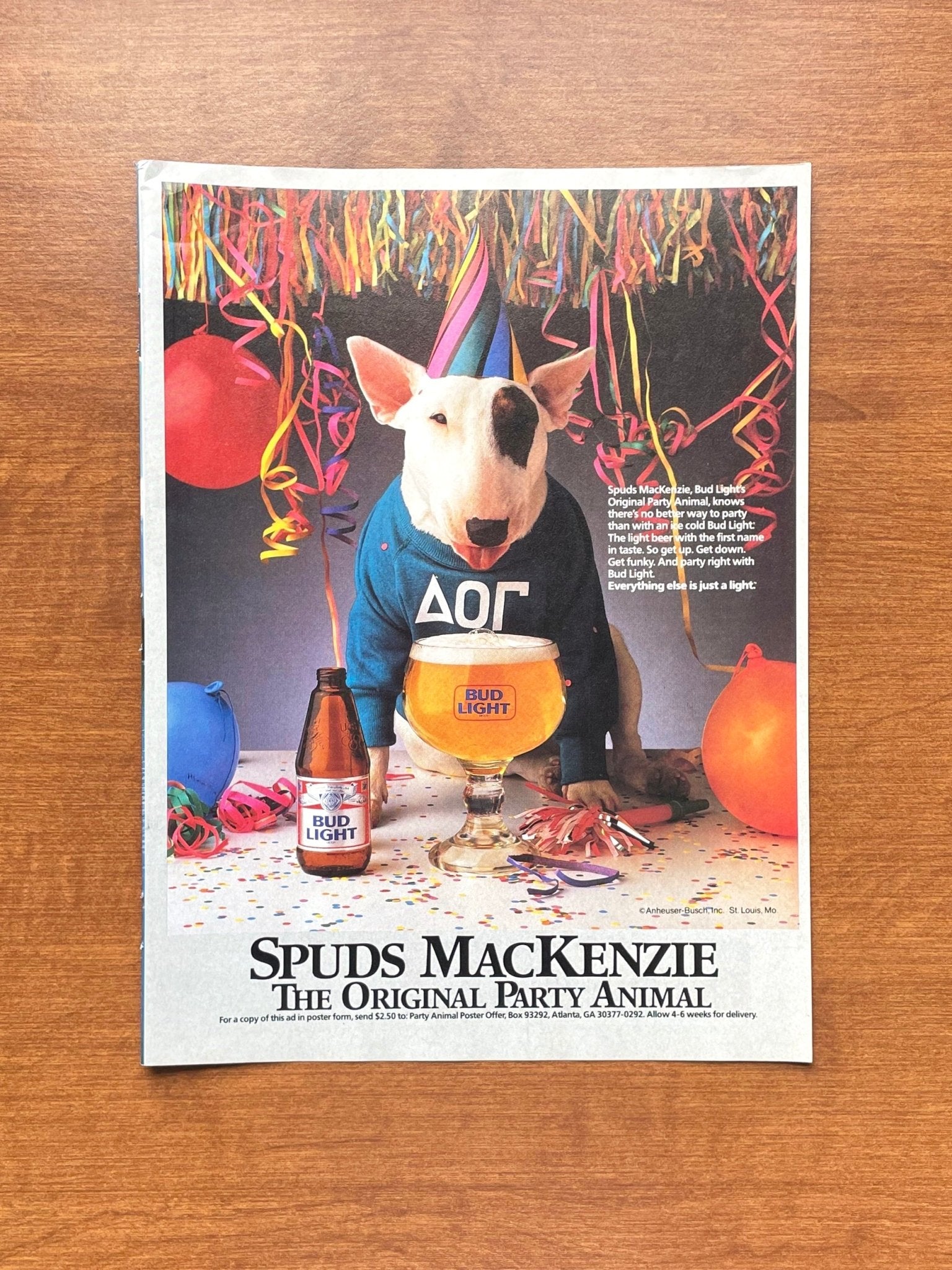 Vintage Bud Light feat. Spuds MacKenzie Advertisement | Ad Patina