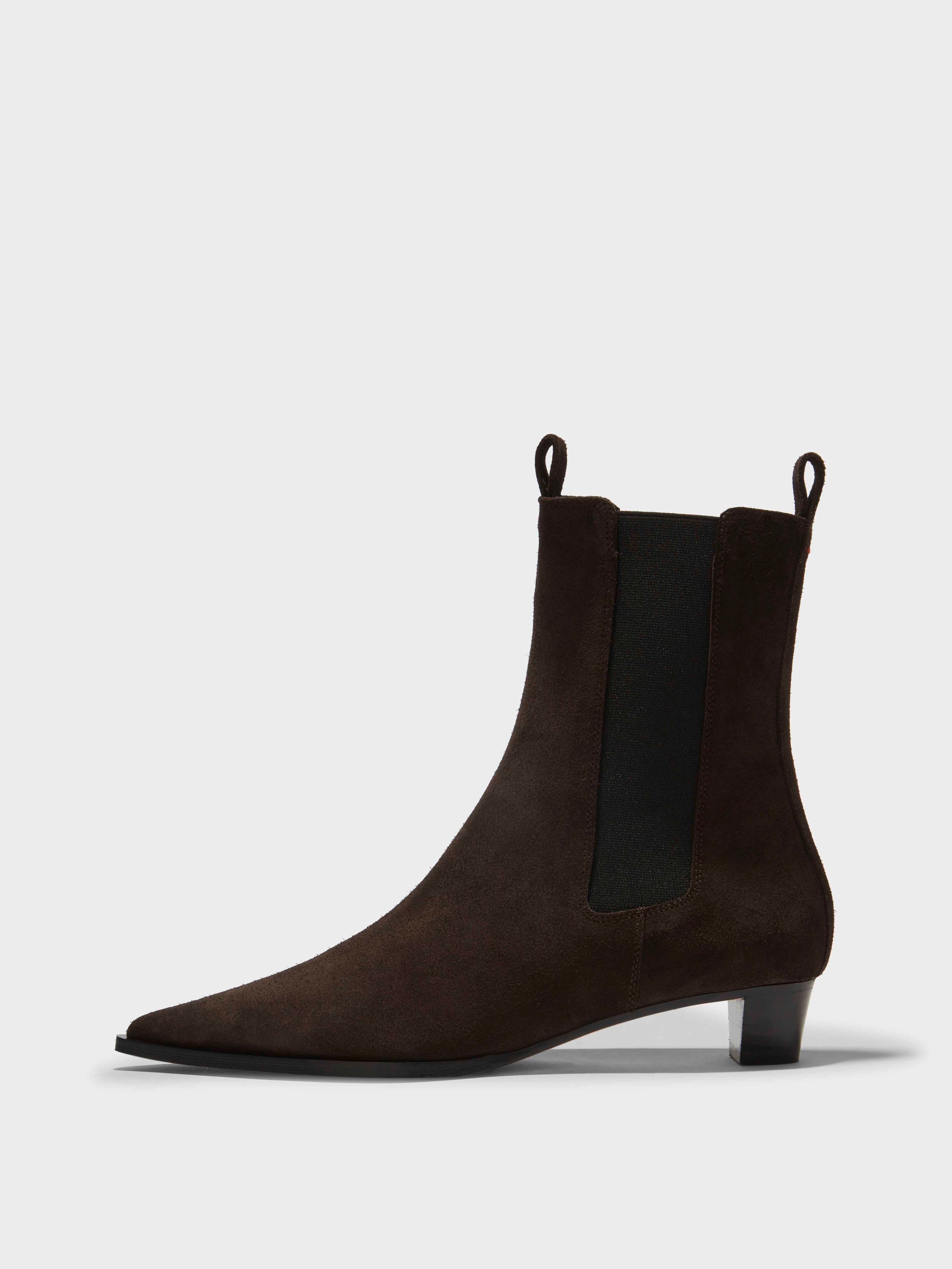 Kiki Leather Ankle Boots | Moka Suede