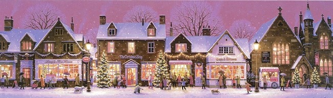 笹倉鉄平「クリスマスタウン」（キャンパスジクレ） - 画廊アガティ