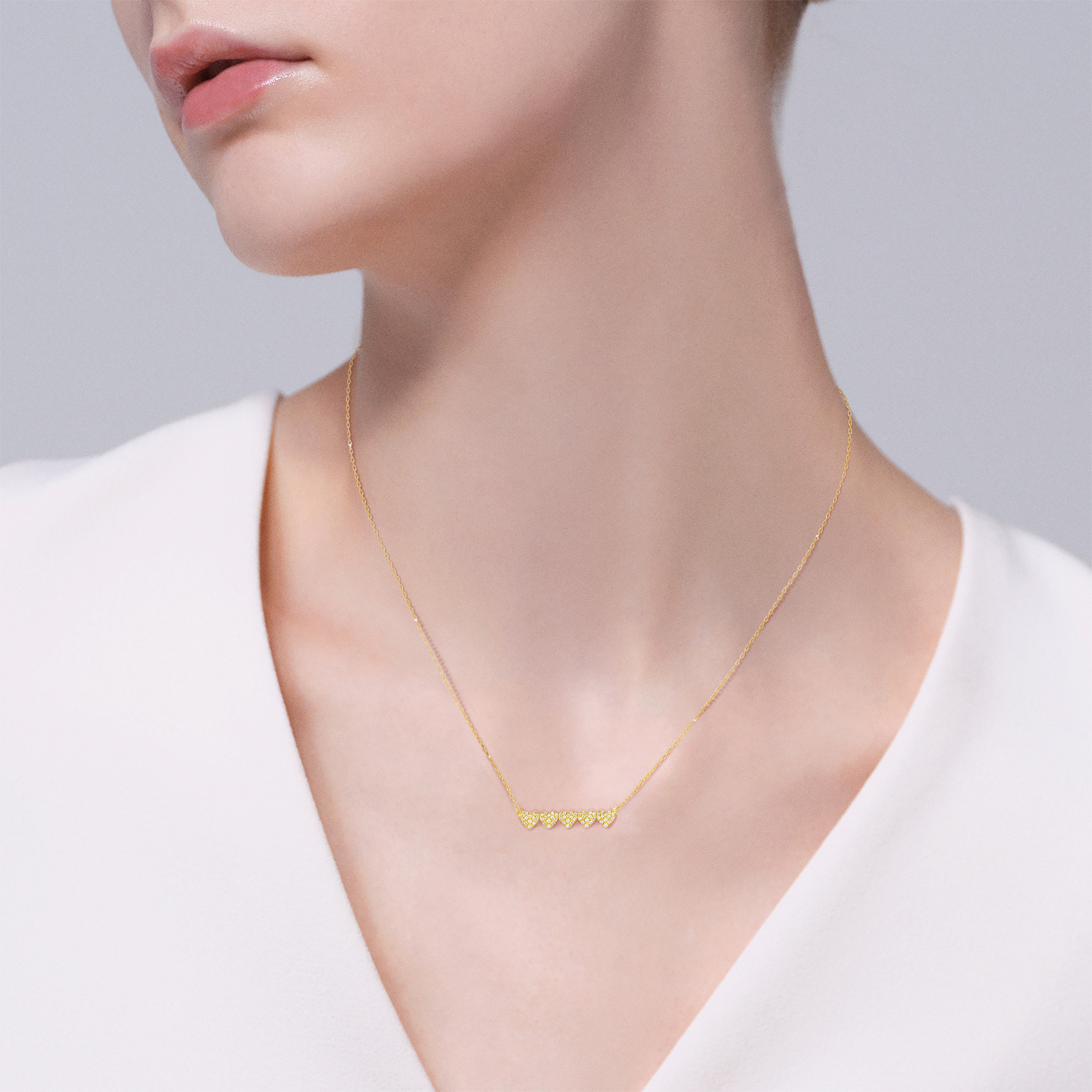 ハートパヴェクインテット ネックレス | AHKAH / アーカー | 【公式