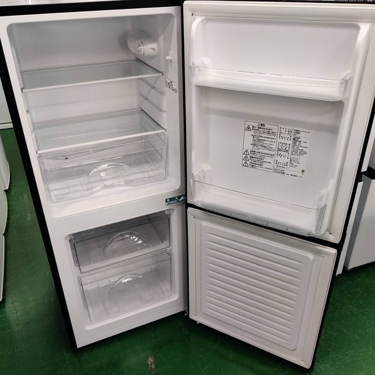 送料設置無料 ニトリ 2ドア冷凍冷蔵庫 NTR-106 106L 2ドア冷蔵庫 N