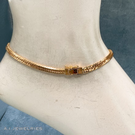 K18 12面トリプル 13g 24cm レディース アンクレット 品番 : k12t-1324