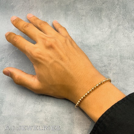 18金 4mm玉 シャンデリア ブレスレット 19cm / K18 Chandelier