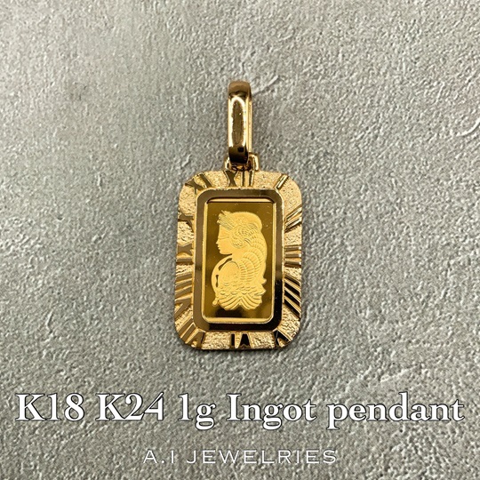 18金 24金 純金 1グラム フォルトゥーナ インゴット ローマ数字枠 /K18
