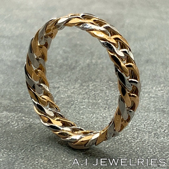 18金 プラチナ850 コンビ 喜平 ハード リング / K18 Pt850 combi kihei