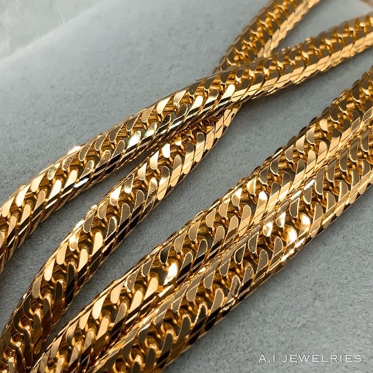 18金 Mカット トリプル ネックレス 22g 55cm / K18 Mcut triple