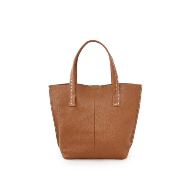 良品】inci ハンドバッグ　トートバッグ　ブラウン　レザー　ターンロック REN】《トートバッグ》軽くて柔らか。収納ポケットが豊富なやぎ革の