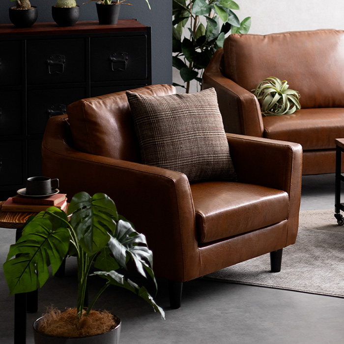 1人掛けソファ パーソナルチェア ポケットコイル 天然木脚 LAURU